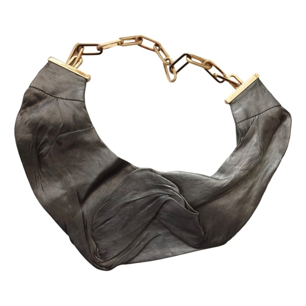 Louis Vuitton Silk  Silver cloth necklace. RARE